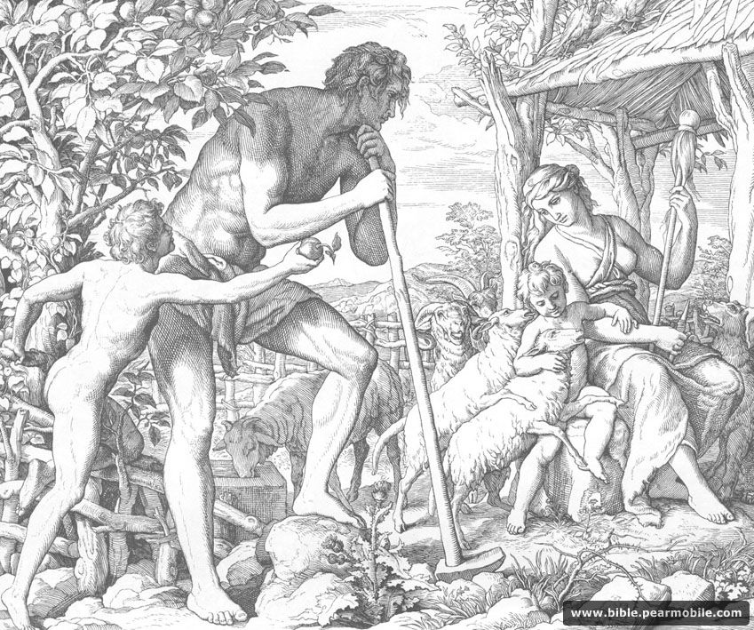 سفر التكوين 3:19 - Adam & Eve With Cain & Abel