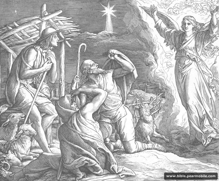 Luc 2:9 - Angel Appears to Shepherds
