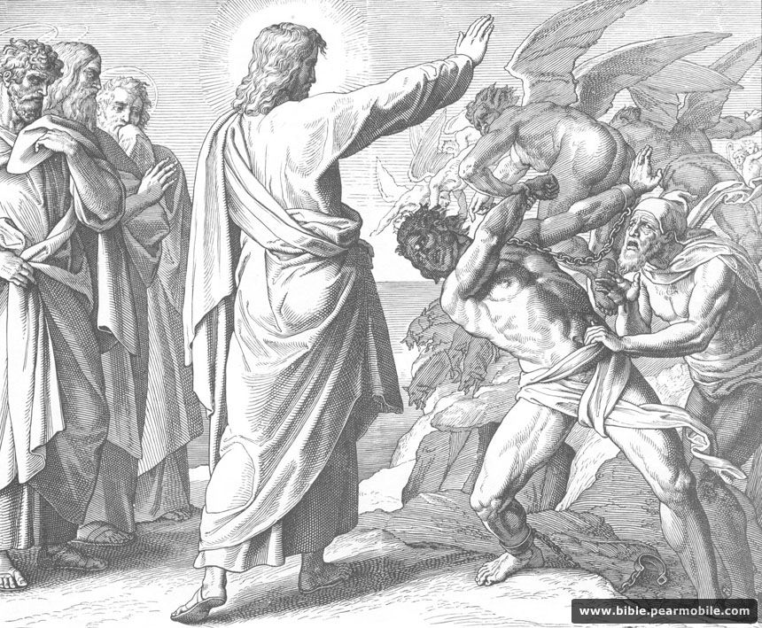Mateo 8:28 - Jesus Drives Out a Demon